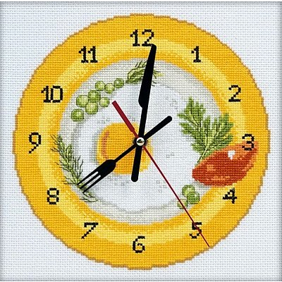 Набор для вышивания РТО M40009 Часы «Время завтракать» 20*20 см в интернет-магазине Швейпрофи.рф