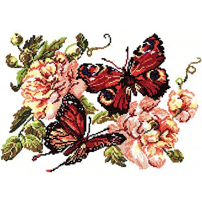 Набор для вышивания Чудесная Игла №42-06 «Пионы и бабочки» 30*22 см в интернет-магазине Швейпрофи.рф
