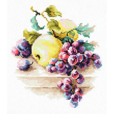 Набор для вышивания Чудесная Игла №50-05 «Виноград и яблоки» 16*18 см в интернет-магазине Швейпрофи.рф