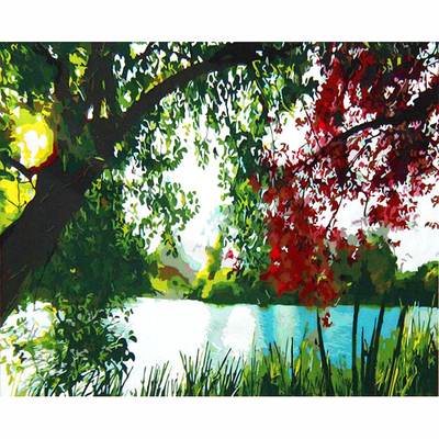 Набор для раскрашивания Paintboy Q1898 «Вид с берега на реку» в интернет-магазине Швейпрофи.рф