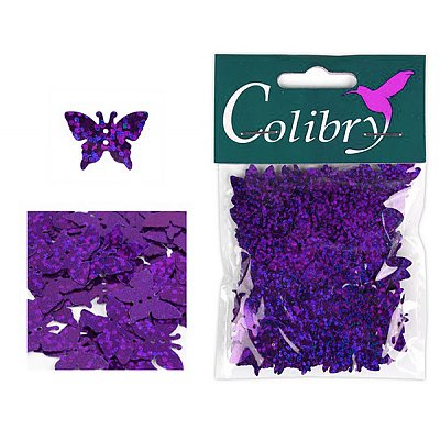 Пайетки «фигурки» Колибри бабочки (уп. 10 г) 51 фиолет. голограмма в интернет-магазине Швейпрофи.рф