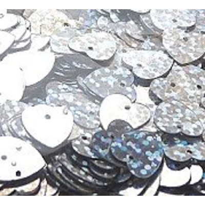 Пайетки «фигурки» Колибри сердечки (уп. 10 г) 57 серебро голограмма большие в интернет-магазине Швейпрофи.рф