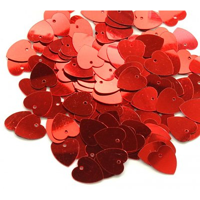 Пайетки «фигурки» Колибри сердечки (уп. 10 г) 58 красн. голограмма большие в интернет-магазине Швейпрофи.рф