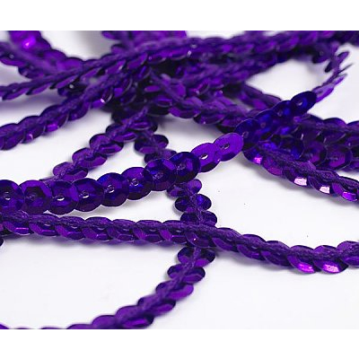 Пайетки 6 мм на нитях 31 фиолетовый в интернет-магазине Швейпрофи.рф