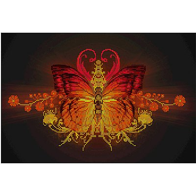 Ткань для вышивания бисером А3 КМЧ-3417 «Бабочка» 25*37 см в интернет-магазине Швейпрофи.рф