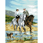 Рисунок на канве Гелиос А-011 «Прогулка на лошадях» 57*43,5 см