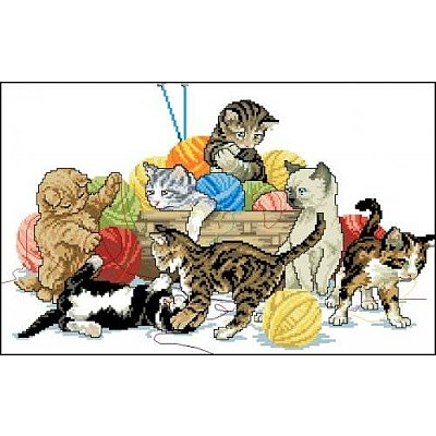 Рисунок на канве Гелиос Д-003 «Игривые котята» 30*43 см в интернет-магазине Швейпрофи.рф