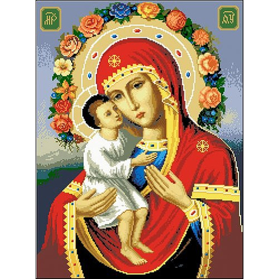 Рисунок на канве Гелиос И-001 «Владимирская Богородица с младенцем» 49*51,5 см в интернет-магазине Швейпрофи.рф