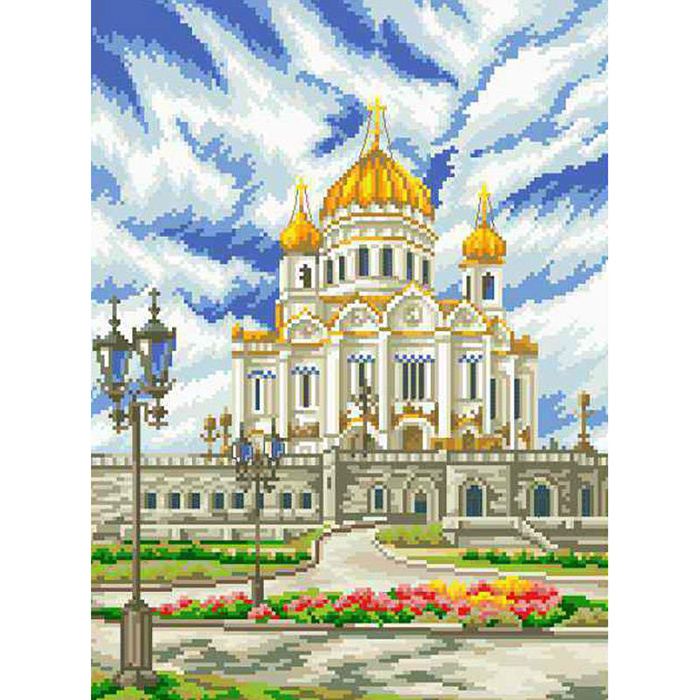 Купить недорого Рисунок на канве Храм Христа Спасителя, 23x30, Каролинка