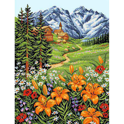 Рисунок на канве Гелиос П-001 «Дорога в горы» 41*53 см в интернет-магазине Швейпрофи.рф