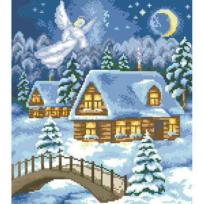 Рисунок на канве Гелиос П-009 «Ночь перед рождеством» 30*32 см в интернет-магазине Швейпрофи.рф