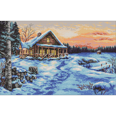 Рисунок на канве Гелиос П-068 «Зимний пейзаж» 35*50 см в интернет-магазине Швейпрофи.рф