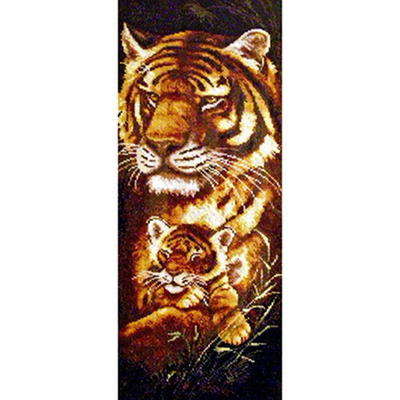 Рисунок на канве Гелиос Ф-004 «Тигрица с тигренком» 25*58 см в интернет-магазине Швейпрофи.рф