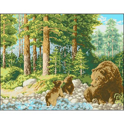 Рисунок на канве Гелиос Ф-005 «Медведи» 48*38 см в интернет-магазине Швейпрофи.рф