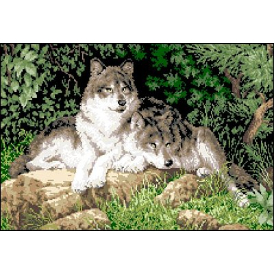 Рисунок на канве Гелиос Ф-018 «Волки» 34*47 см в интернет-магазине Швейпрофи.рф