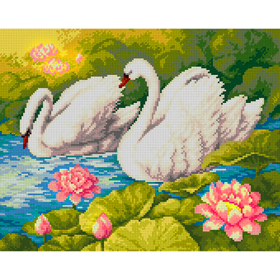 Рисунок на канве Гелиос Ф-021 «Лебеди» 30*36 см в интернет-магазине Швейпрофи.рф