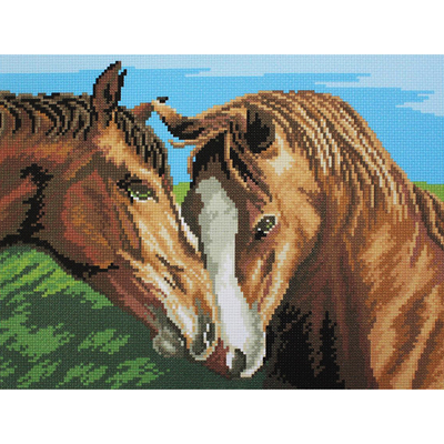 Рисунок на канве Гелиос Ф-024 «Пара лошадей» 26*35 см в интернет-магазине Швейпрофи.рф