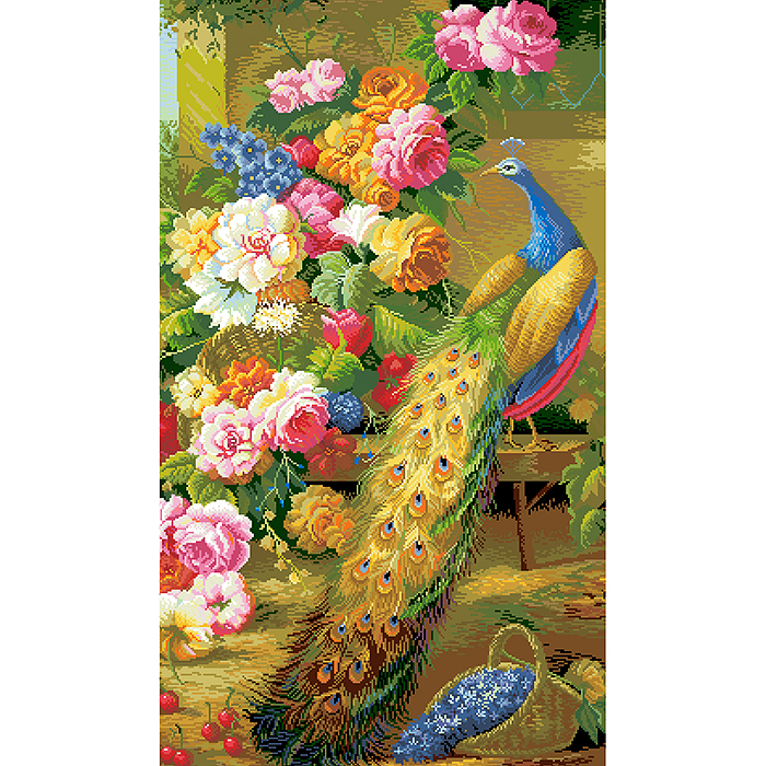 Рисунок на канве Гелиос Ф-042 «Роскошный павлин» 43,5*69 см