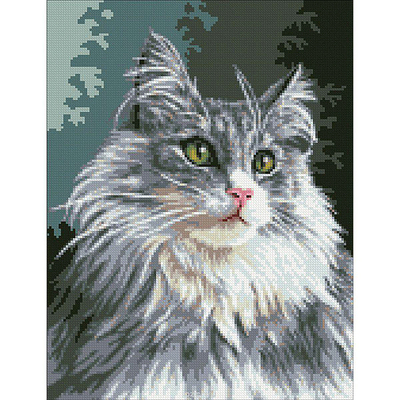 Рисунок на канве Гелиос Ф-052 «Серый кот» 41,5*57 см в интернет-магазине Швейпрофи.рф