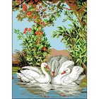 Рисунок на канве Гелиос Ф-061 «Лебеди на пруду» 37*48 см