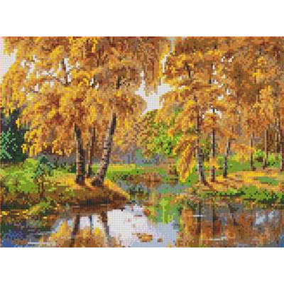 Рисунок на канве Каролинка КК-009 «Осень в отражении» 22*30 см в интернет-магазине Швейпрофи.рф