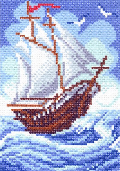 Рисунок на канве МП (16*20 см) 1438 «Кораблик»