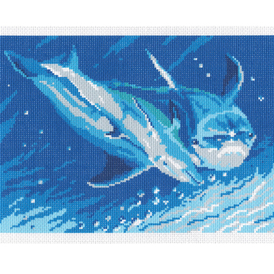 Рисунок на канве МП (24*35 см) 0261 «Дельфины» (снят) в интернет-магазине Швейпрофи.рф