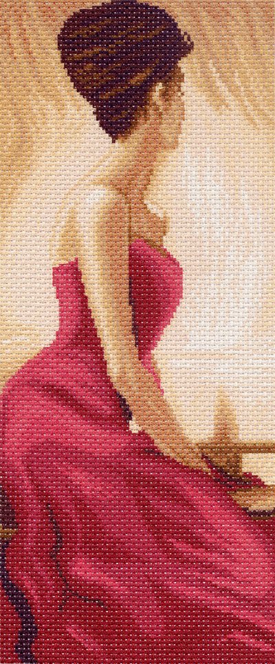 Рисунок на канве МП (24*47 см) 1055 «Дама в красном»