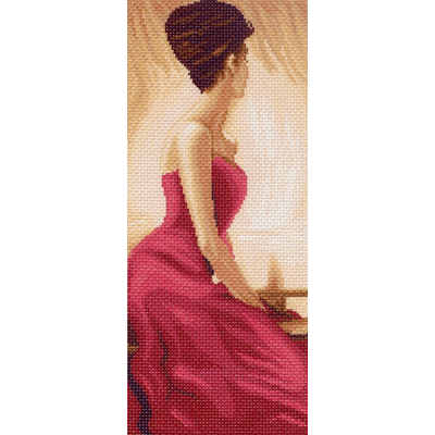 Рисунок на канве МП (24*47 см) 1055 «Дама в красном» в интернет-магазине Швейпрофи.рф