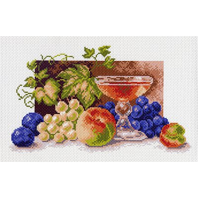 Рисунок на канве МП (28*37 см) 0991 «Натюрморт с персиками» в интернет-магазине Швейпрофи.рф