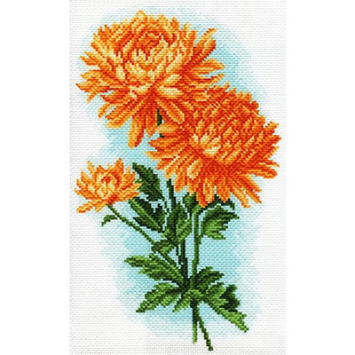 Рисунок на канве МП (28*37 см) 1586 «Желтые хризантемы» в интернет-магазине Швейпрофи.рф