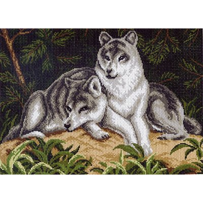Рисунок на канве МП (37*49 см) 0614 «Волчья пара» в интернет-магазине Швейпрофи.рф