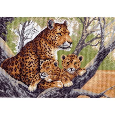 Рисунок на канве МП (37*49 см) 0615 «Гепард с малышами» в интернет-магазине Швейпрофи.рф