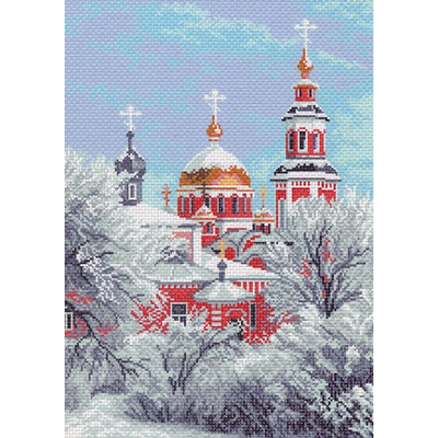 Рисунок на канве МП (37*49 см) 0653 «Зимний храм» в интернет-магазине Швейпрофи.рф