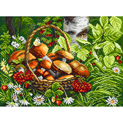 Рисунок на канве МП (37*49 см) 1822 «Первые грибы» в интернет-магазине Швейпрофи.рф