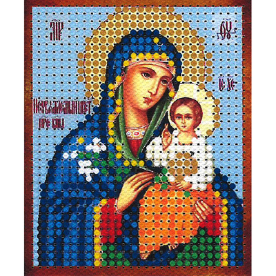 Ткань с рисунком для вышивания бисером 6*7 см М-012 «Неувядаемый Цвет Богородица» в интернет-магазине Швейпрофи.рф