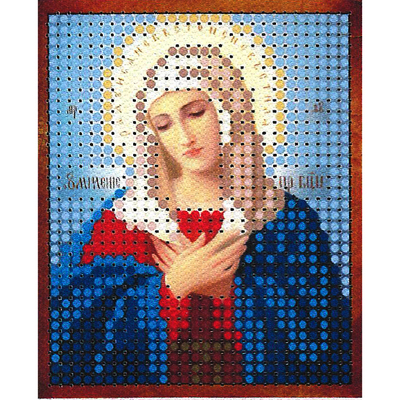 Ткань с рисунком для вышивания бисером 6*7 см М-016 «Умиление Богородица» в интернет-магазине Швейпрофи.рф