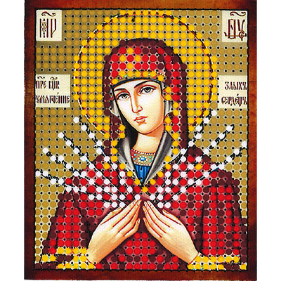 Рисунок на полотне 6*7 см М-017 «Умягчение Злых Сердец Богородица» в интернет-магазине Швейпрофи.рф