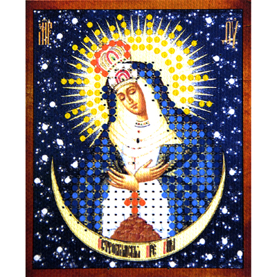 Ткань с рисунком для вышивания бисером 6*7 см М-018 «Остробрамская Богородица» в интернет-магазине Швейпрофи.рф