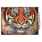 Ткань с рисунком для вышивания бисером А3 E-0374 «Тигр - мудрый, сильный» 29*39 см