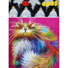 Ткань с рисунком для вышивания бисером А3 КМ-803 «Котики. Я поймал радугу» 29*39 см