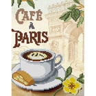 Ткань с рисунком для вышивания бисером А4 MA-007 La France «Кофе в Париже» 18*23 см