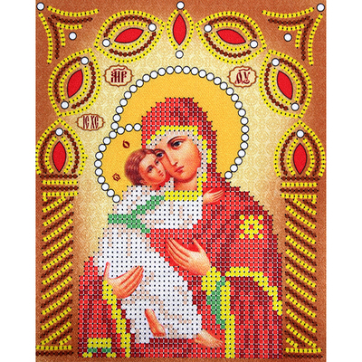 Ткань с рисунком для вышивания бисером «Наследие ИСА5-013 Св. БМ Владимирская»  17,5*21,5 см в интернет-магазине Швейпрофи.рф