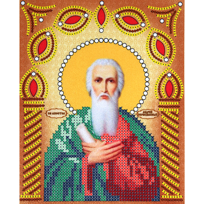 Ткань с рисунком для вышивания бисером «Наследие ИСА5-016 Св. Андрей Первозванный»  17,5*21,5 см