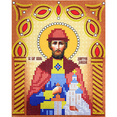 Ткань с рисунком для вышивания бисером «Наследие ИСА5-021 Св. Князь Дмитрий Донской»  17,5*21,5 см в интернет-магазине Швейпрофи.рф