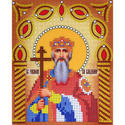 Ткань с рисунком для вышивания бисером «Наследие ИСА5-022 Св. Князь Владимир»  17,5*21,5 см в интернет-магазине Швейпрофи.рф