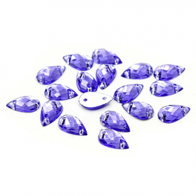Стразы пришивн. «Астра» (капля) 6*10 мм (уп. 18 шт.) 24 фиолетовый в интернет-магазине Швейпрофи.рф