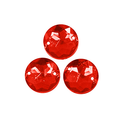 Стразы пришивн. «Астра» (круглые) 11 мм (уп. 15 шт.) 06 красный в интернет-магазине Швейпрофи.рф