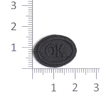 Термоаппликация «Ок» овал 1,5*2 см  чёрный в интернет-магазине Швейпрофи.рф