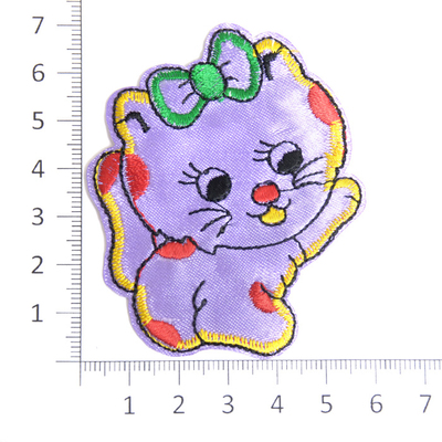 Термоаппликация L044 (№21) «Кошка с бантиком» (4А) 7*6 см сиреневый в интернет-магазине Швейпрофи.рф